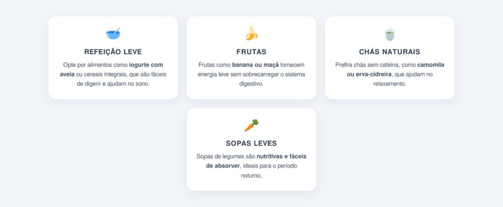 Dicas para se alimentar bem antes de dormir
