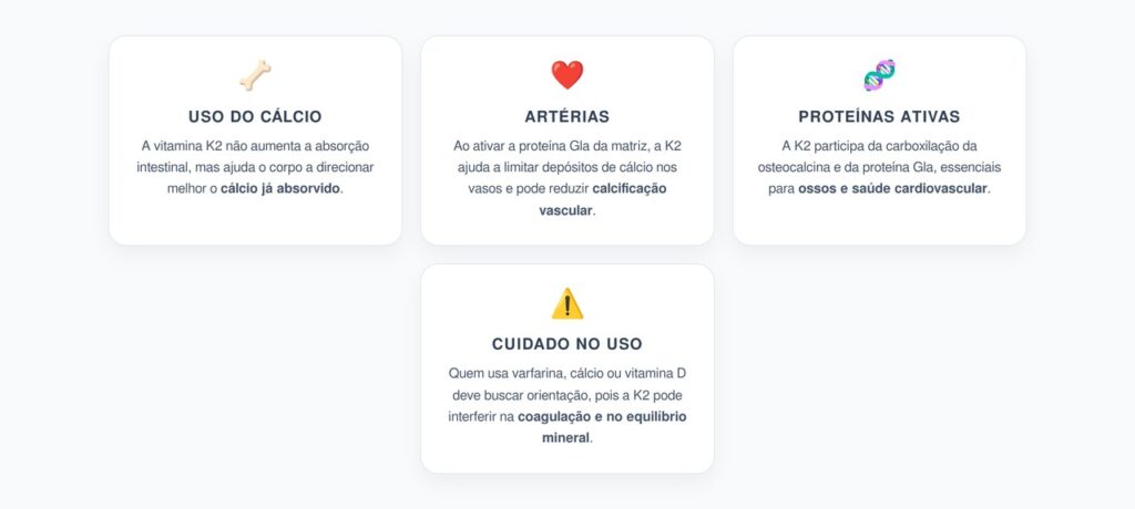Vitamina K2 Para Cálcio: Ossos Fortes e Menos Calcificação Vascular