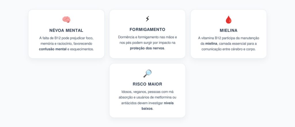 Vitamina B12 Baixa: Névoa Mental e Formigamento Podem Ser Sinais de Alerta