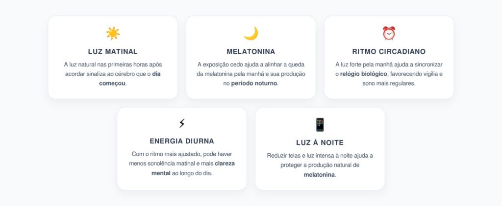 Luz Natural pela Manhã: Melatonina, Energia Diurna e Relógio Biológico