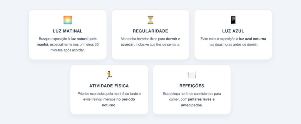 Quais hábitos diários ajudam a manter o ritmo circadiano após os 50 anos?