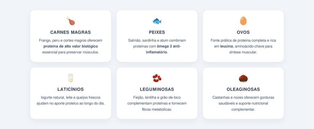 Quais alimentos ajudam a manter a massa muscular após os 50?