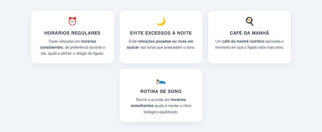 Hábitos que ajudam a sincronizar o relógio biológico do fígado