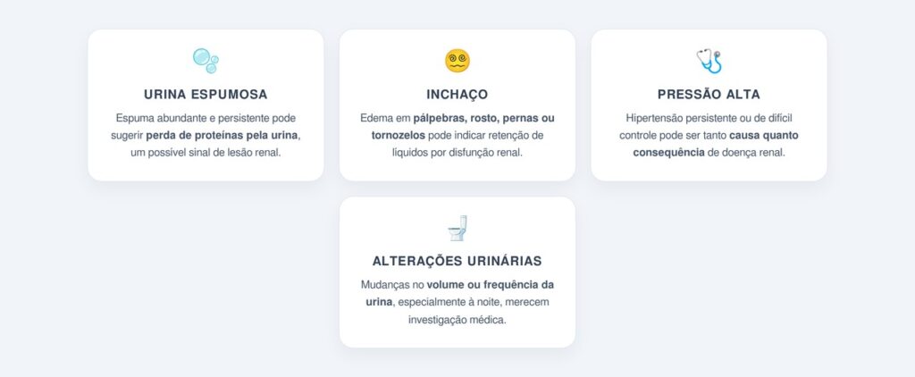 Quais sinais no corpo podem indicar problemas renais?