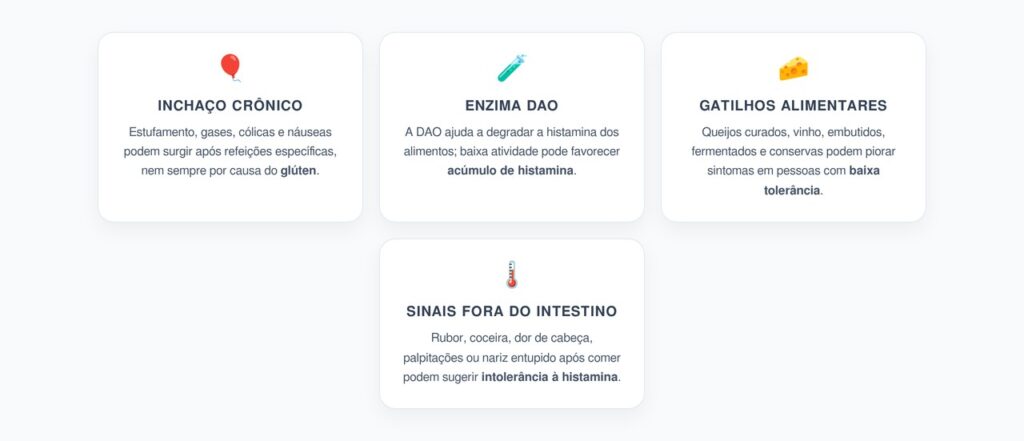 Inchaço Abdominal Crônico: Histamina, DAO e Gatilhos Além do Glúten