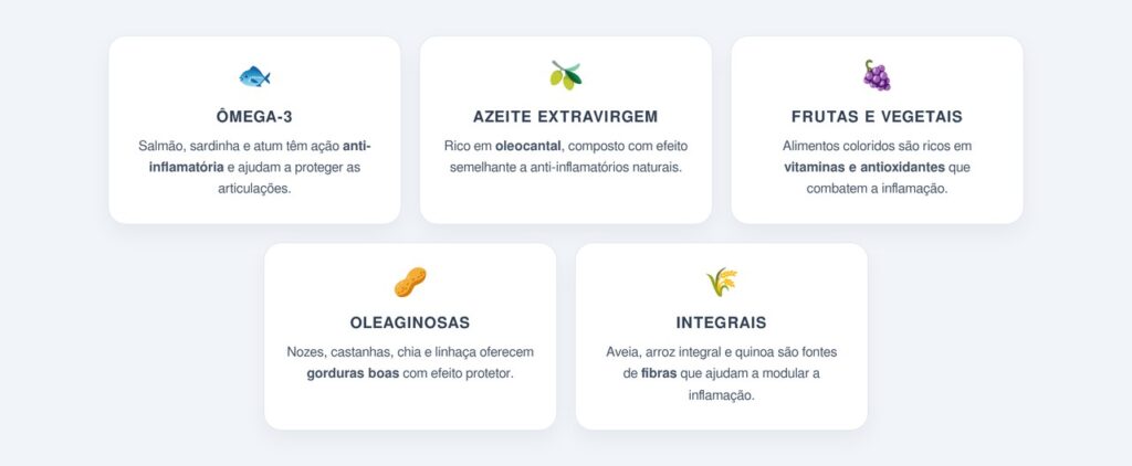 Quais alimentos ajudam a controlar a inflamação?