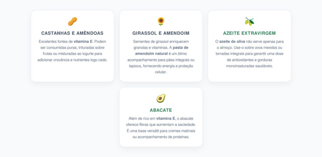 Vitamina E no Café da Manhã: Proteção Antioxidante