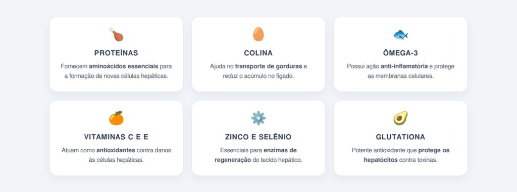 Quais nutrientes são essenciais para renovar as células hepáticas?