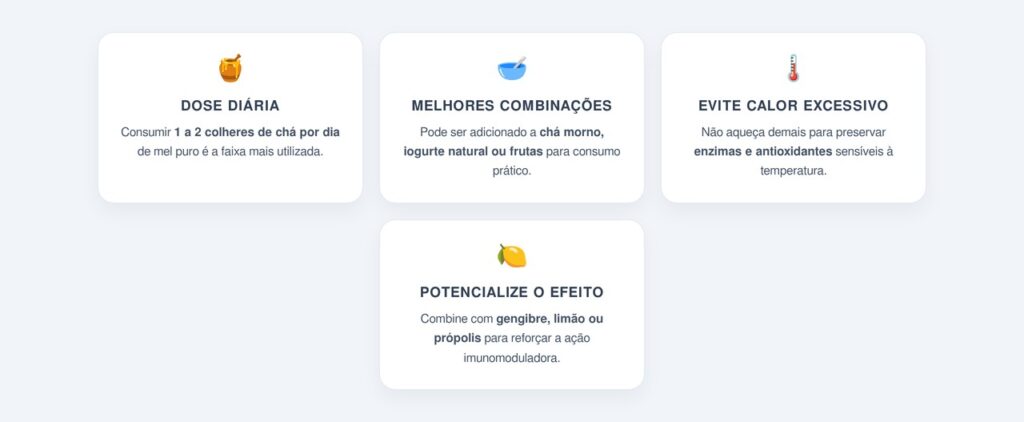 Quais são as melhores formas de consumir mel para a imunidade?