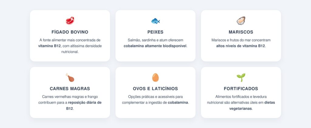 Quais alimentos ajudam a repor a cobalamina?