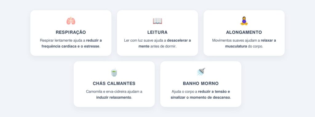 Quais hábitos acalmam o sistema nervoso antes de dormir?