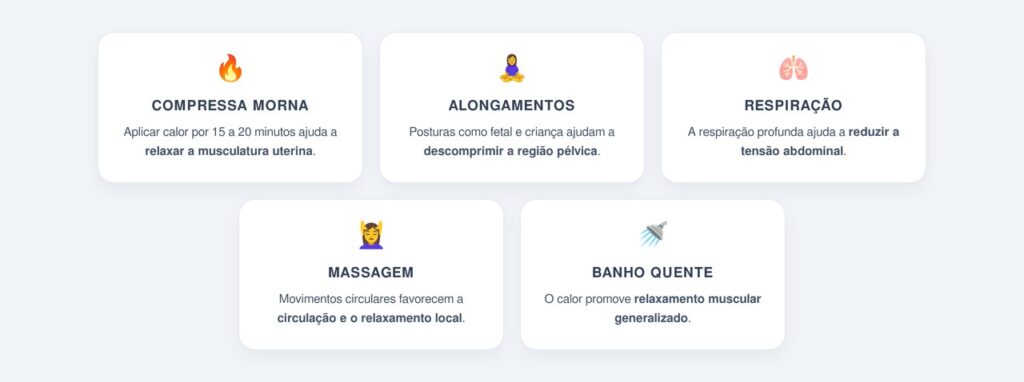 Quais práticas relaxam a musculatura uterina mais rápido?