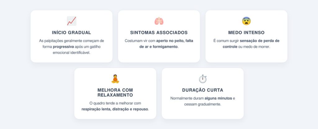 O que caracteriza palpitações por ansiedade?