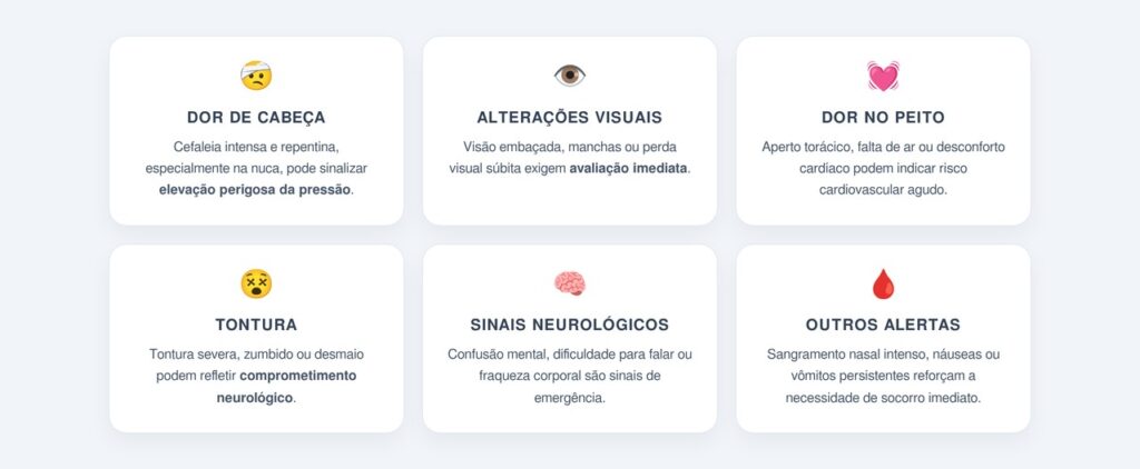 Quais sinais indicam uma crise hipertensiva?