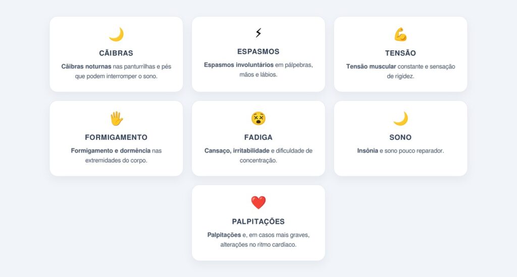 Quais sintomas observar além das cãibras?