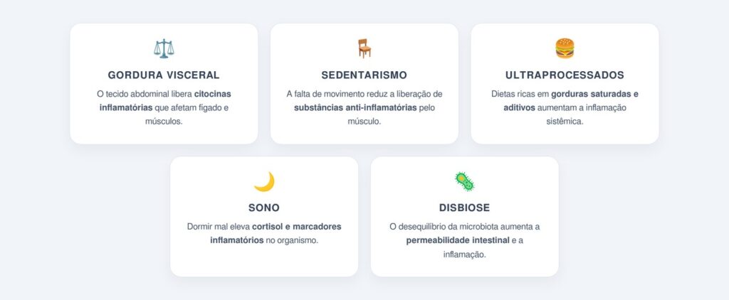 Quais são as principais fontes de inflamação sistêmica?