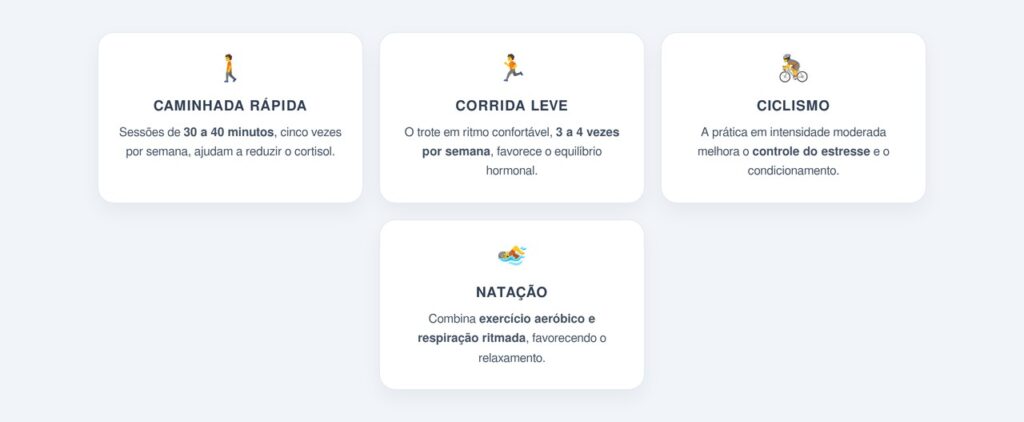 Como o exercício aeróbico modula o cortisol?