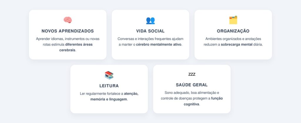 Quais são os 5 hábitos que protegem a memória?