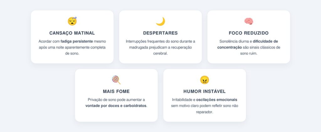 Quais são os principais sinais de sono não reparador?