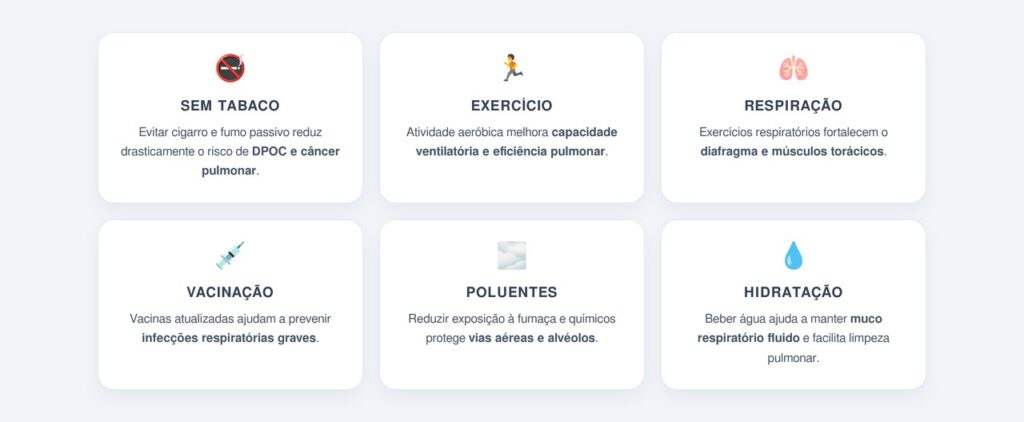 Quais são os 6 cuidados essenciais para preservar os pulmões?