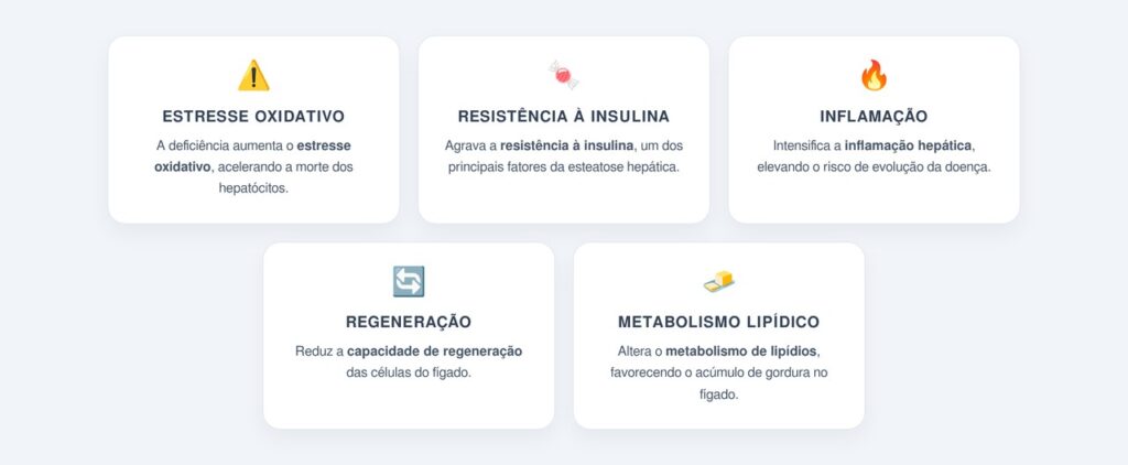 Por que a deficiência de zinco piora a esteatose hepática?