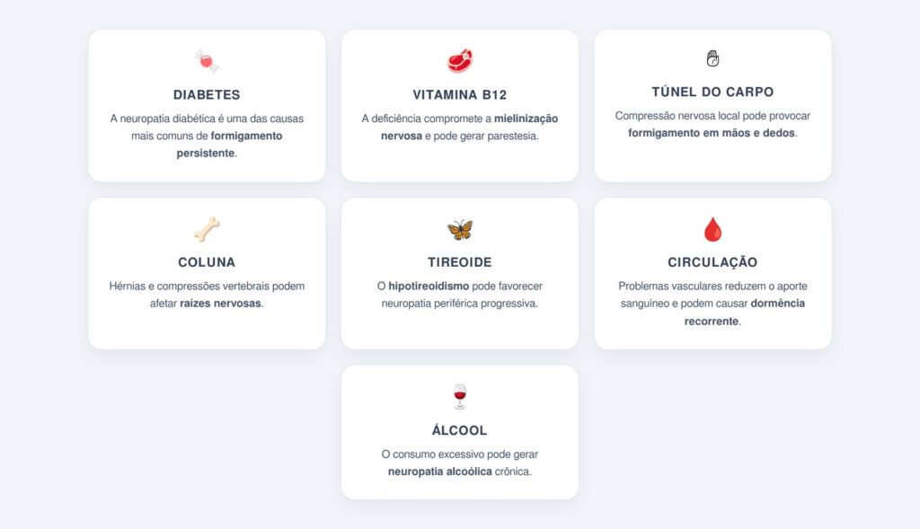 Quais doenças podem causar formigamento persistente?