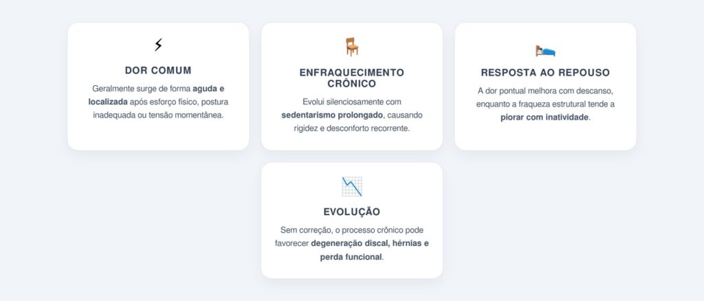 Como isso é diferente de uma dor nas costas comum?