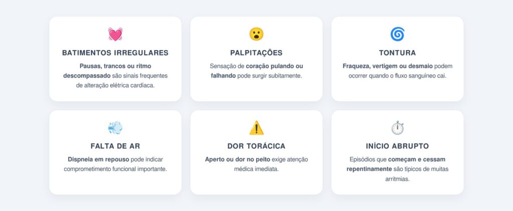Quais são os sinais de uma arritmia cardíaca?