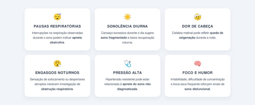 Quais sintomas associados ao ronco merecem atenção?