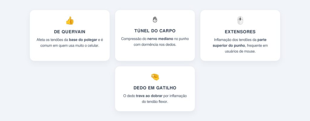 Quais são as tendinites mais comuns nessa região?