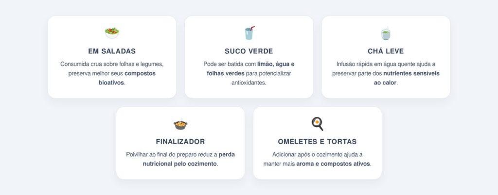 Quais são as melhores formas de consumir cebolinha?