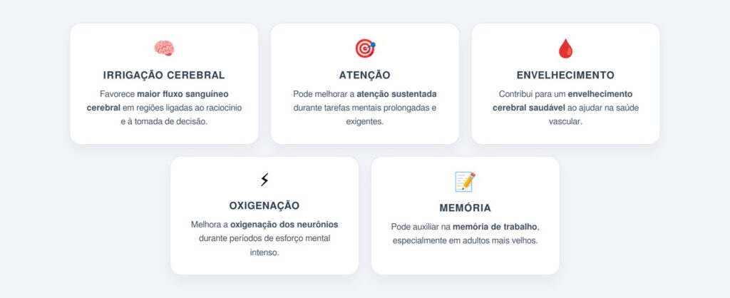 Quais benefícios cognitivos podem aparecer com o consumo regular?