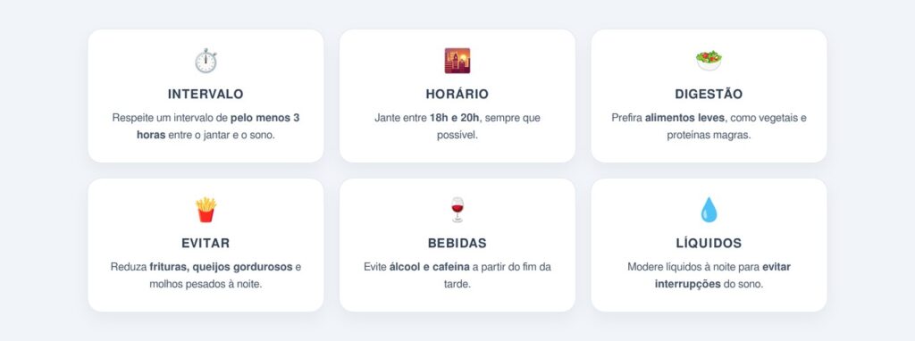 Qual o intervalo ideal entre o jantar e o sono?