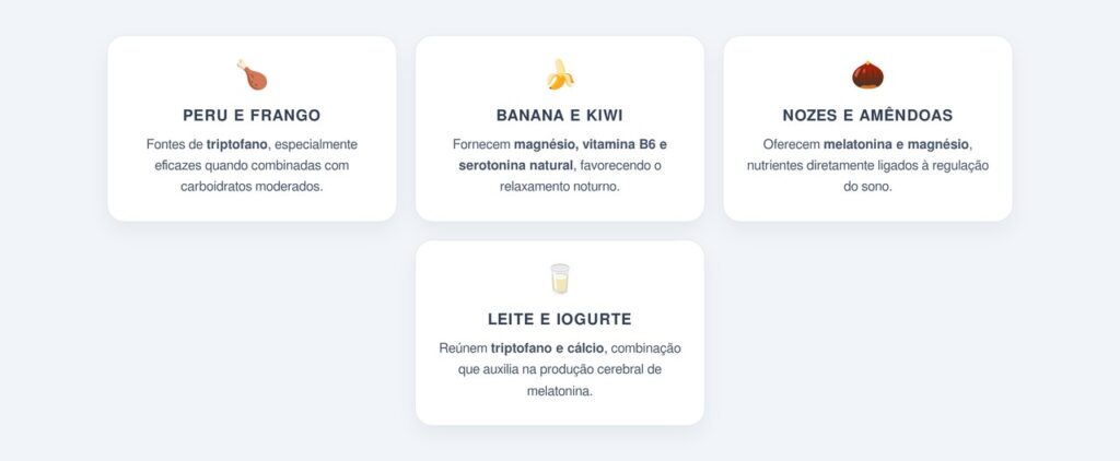 Quais alimentos favorecem o sono quando consumidos no jantar?
