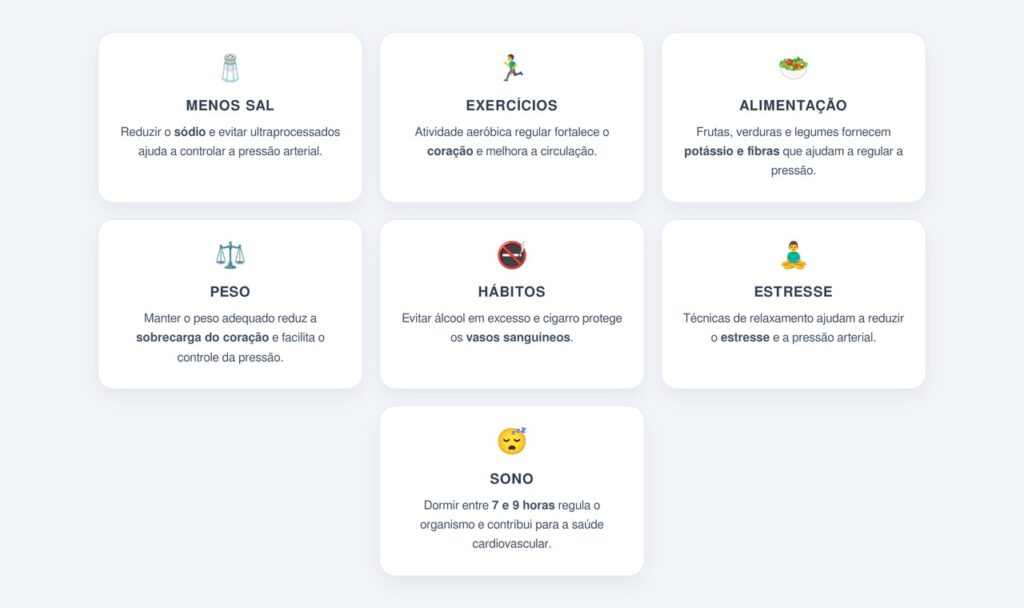Quais são as sete mudanças que ajudam a baixar a pressão?