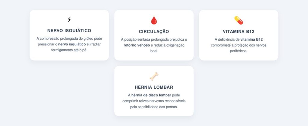 Quais são as 4 causas mais comuns de formigamento nas pernas?