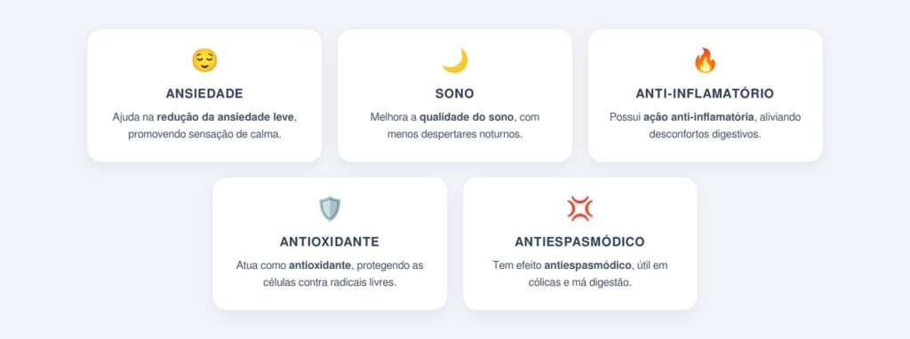 Quais são os principais benefícios do chá de camomila?