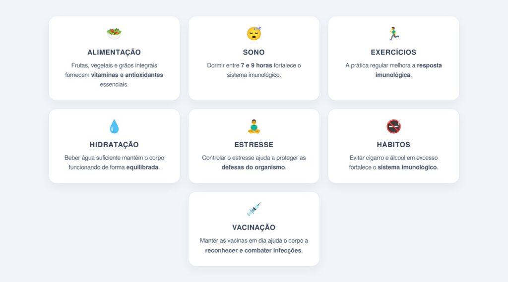 Quais são as sete atitudes que fortalecem a imunidade?