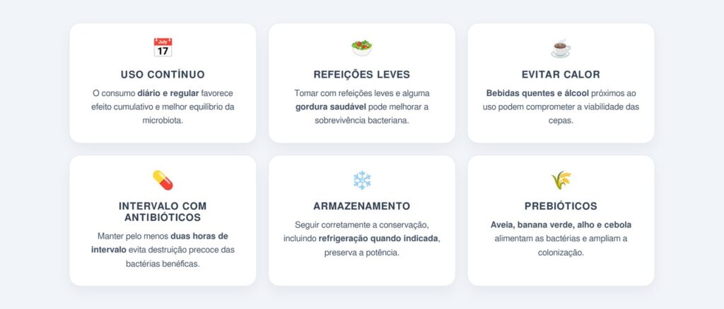 Quais cuidados aumentam o efeito dos probióticos?