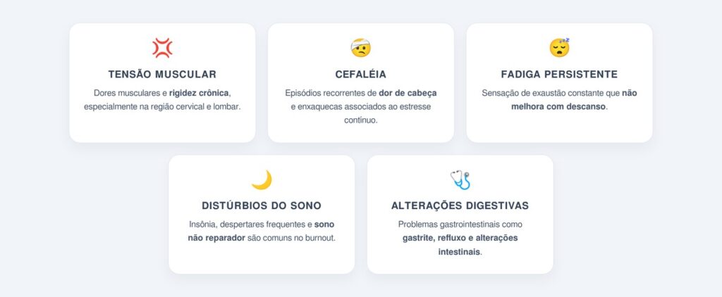 Como o burnout afeta o corpo fisicamente?