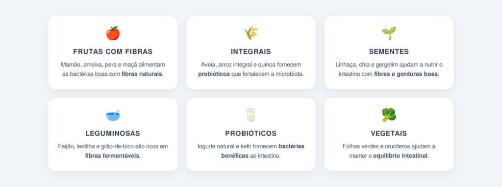 Quais alimentos fortalecem a microbiota intestinal?