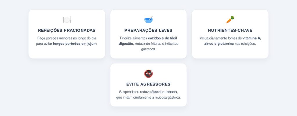 Quais hábitos alimentares favorecem a regeneração gástrica no dia a dia?