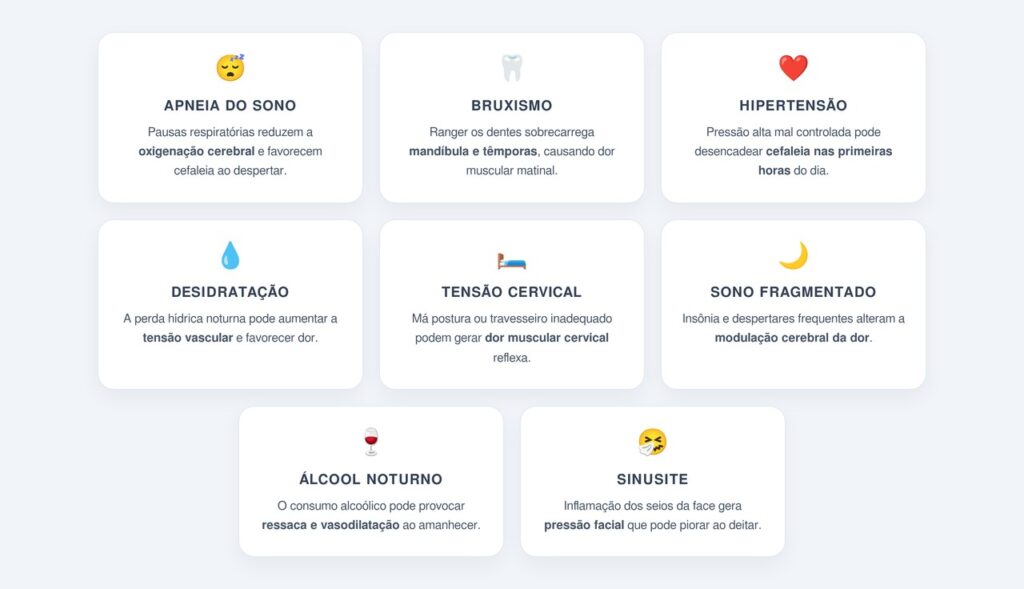 Quais são as principais causas da cefaleia matinal?