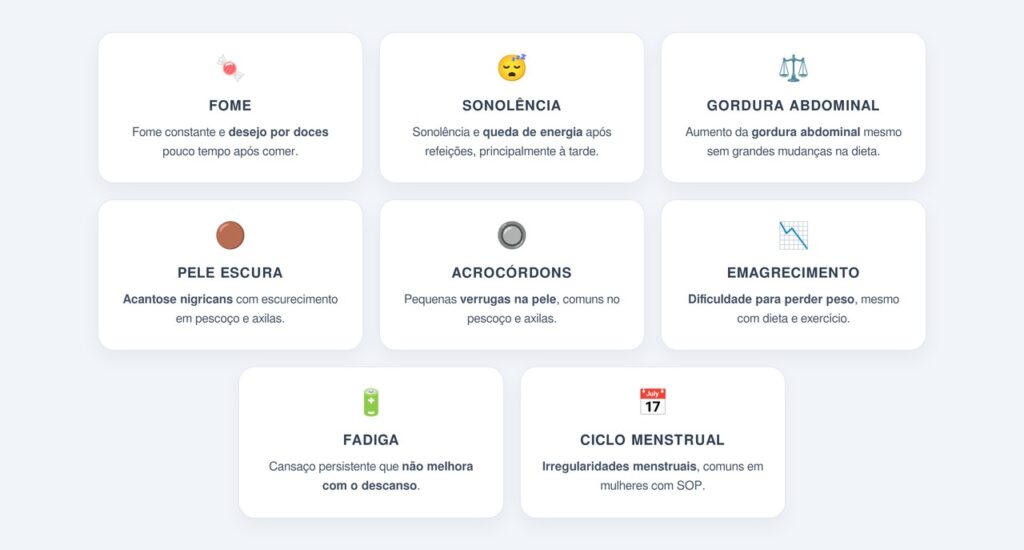 Quais são os principais sintomas da resistência à insulina?