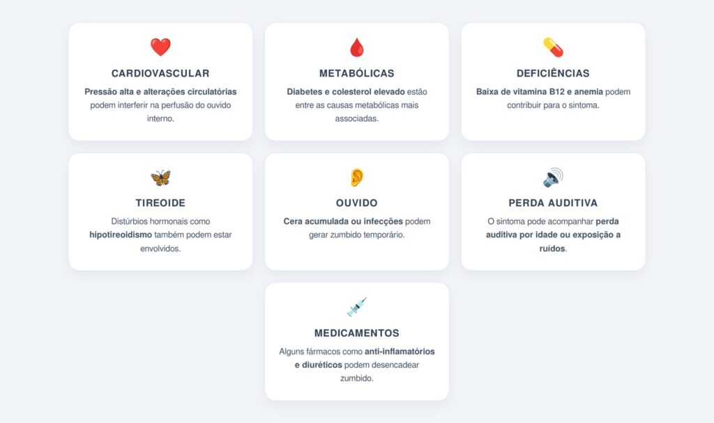 Quais são as principais causas do zumbido além do estresse?