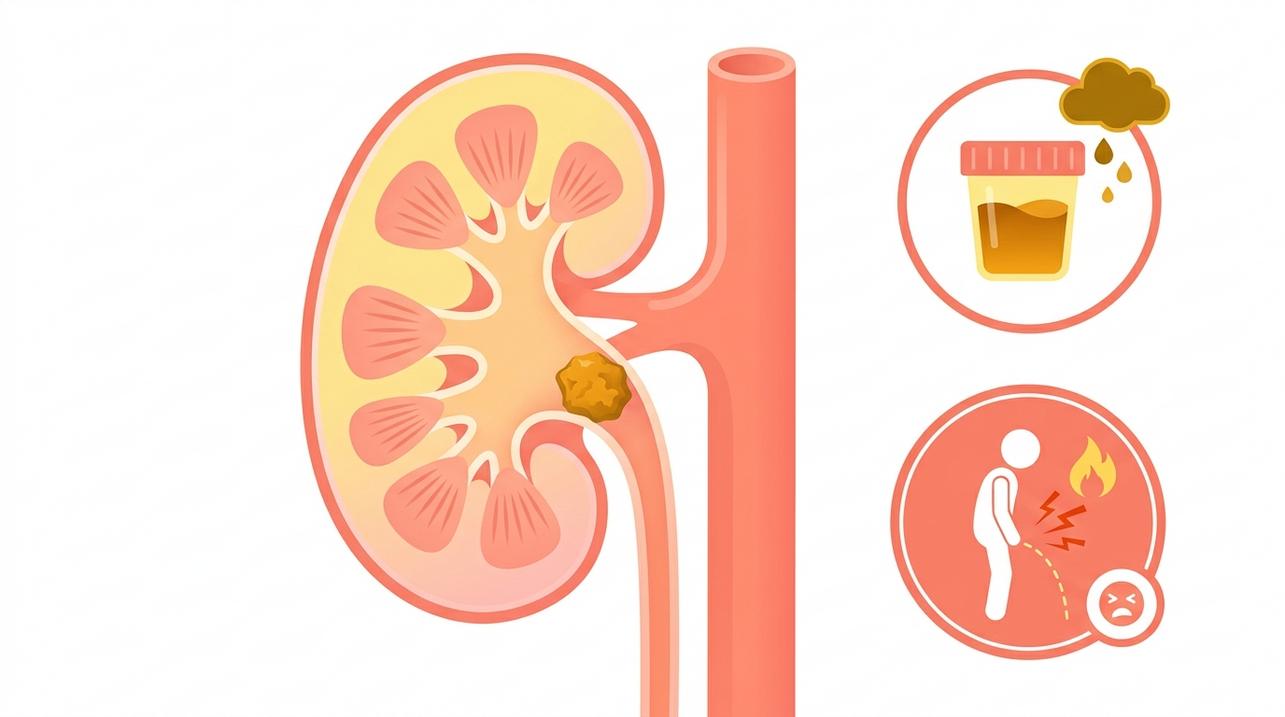 Pedra nos rins pode causar cólica, alterações urinárias e dor lateral