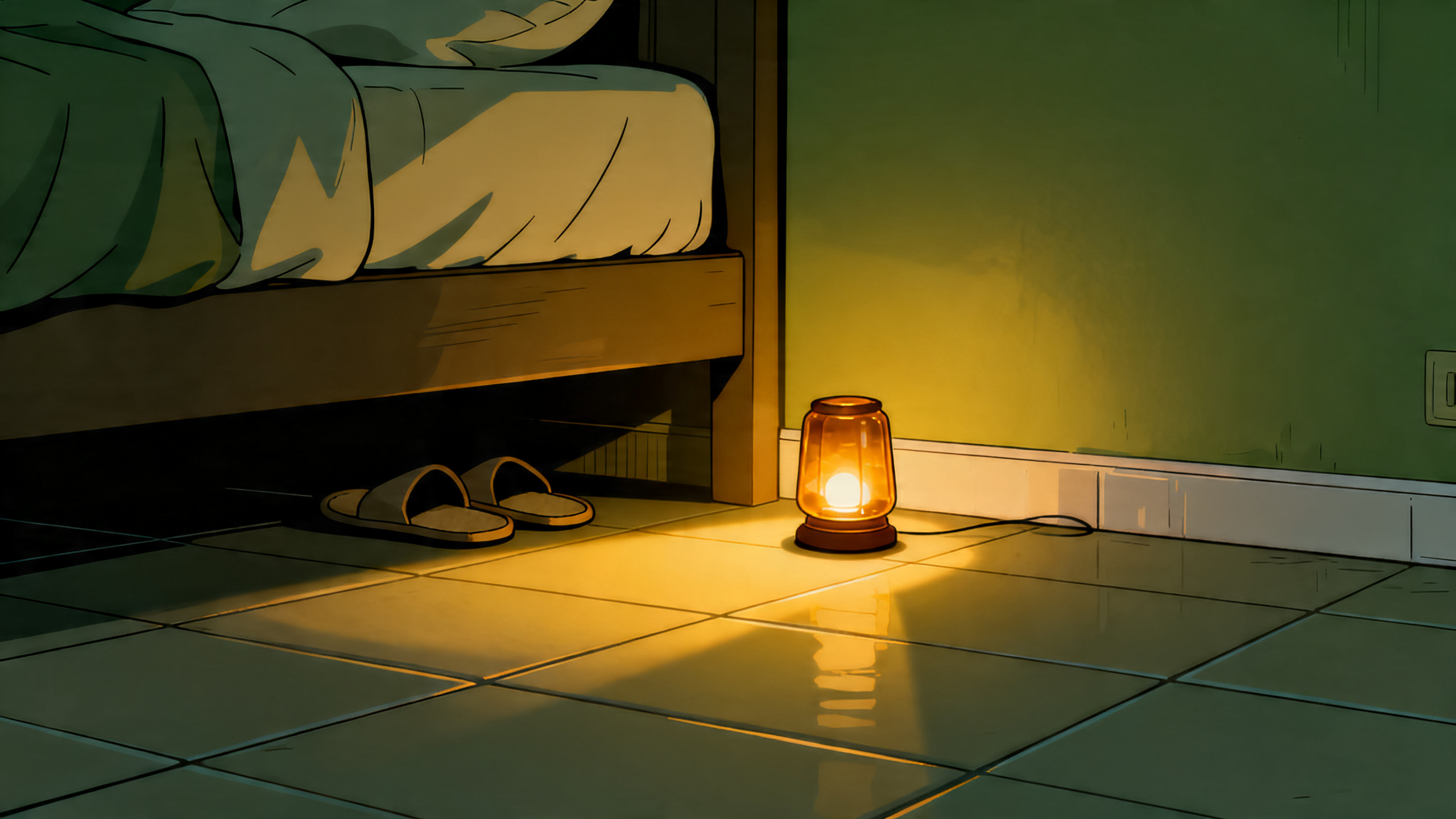 Luz noturna fraca e indireta pode ser aceitável em casos específicos.