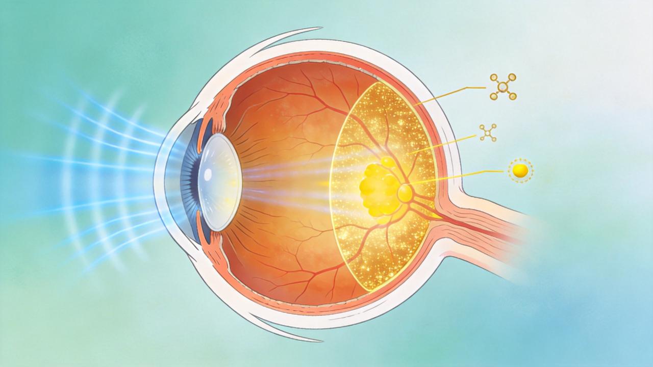 Pigmento macular ajuda a filtrar luz azul e proteger a retina.