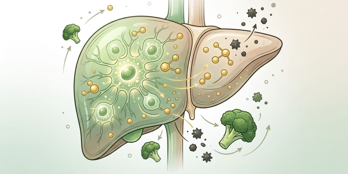 Como o sulforafano presente no brócolis atua no fígado e pode reduzir toxinas acumuladas de forma natural