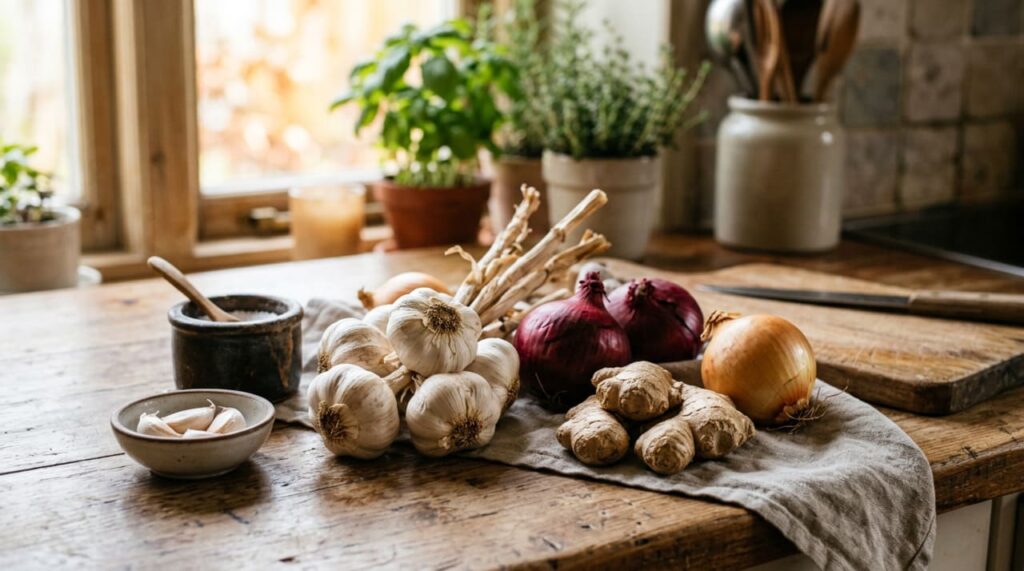Como consumir alho, cebola e gengibre da melhor forma para obter suas propriedades curativas contra varizes
